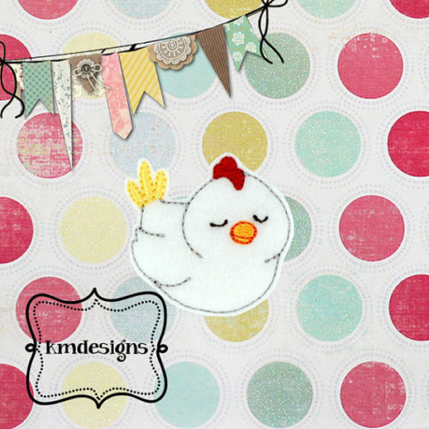 Mother Hen Chicken Feltie Digital Ith Embroidery Design Miss Meggie