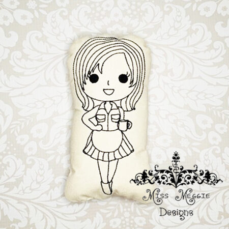 Doodle doll coloring stuffie Friends Rachel ITH Embroidery file