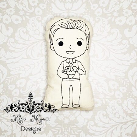 Doodle doll coloring stuffie Friends Chandler ITH Embroidery fil