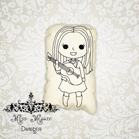 Doodle doll coloring stuffie Friends Phoebe ITH Embroidery file
