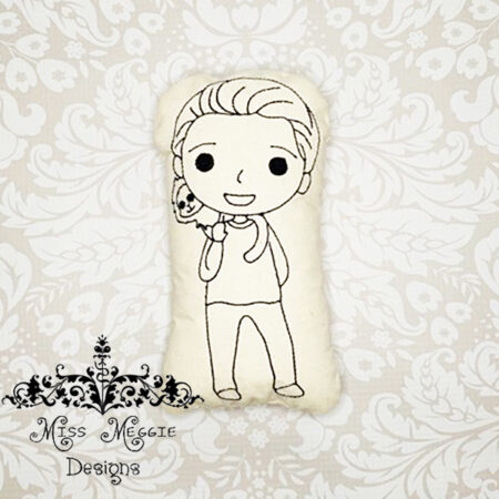 Doodle doll coloring stuffie Friends Ross ITH Embroidery file