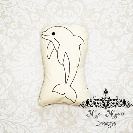 Doodle doll coloring stuffie Dolphin  ITH Embroidery file