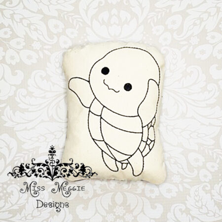 Doodle doll coloring stuffie Sea Turtle ITH Embroidery file