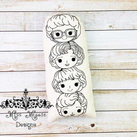 Doodle doll coloring stuffie Golden girls  ITH Embroidery file