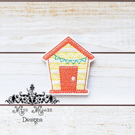 Beach Hut Summer House Feltie ITH design digital file