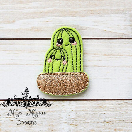 Cactus Love Mom and Baby Feltie ITH design digital file