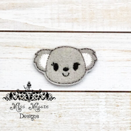 Koala Head zoo animal Feltie ITH design digital file