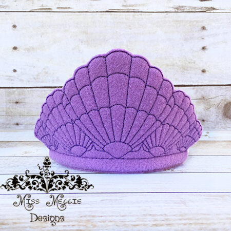 Seashell Crown Princess Headband slide on ITH Embroidery design