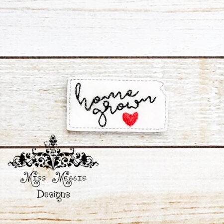 Kansas Home Grown feltie design ITH embroidery design