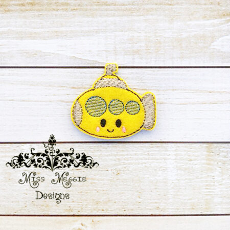 Cute Sub Submarine Feltie ITH design digital file