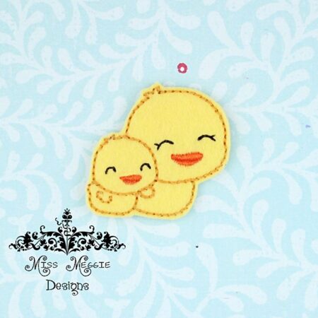 Mom and Baby Ducks feltie ITH Embroidery design file