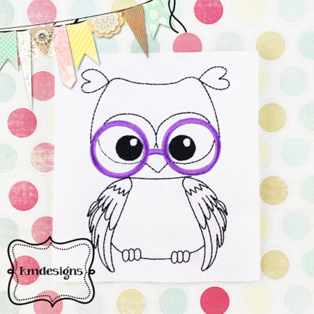 Geeky Owl Redwork ITH Embroidery Design