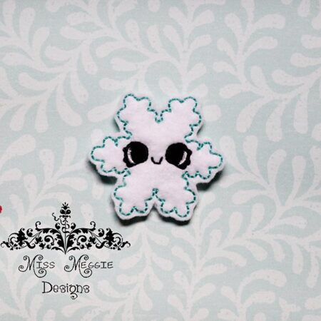 Kawaii Snowflake Feltie ITH Embroidery design
