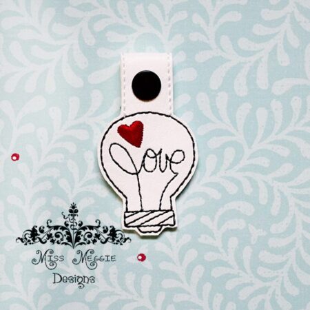 Love Lightbulb snaptab Embroidery Design