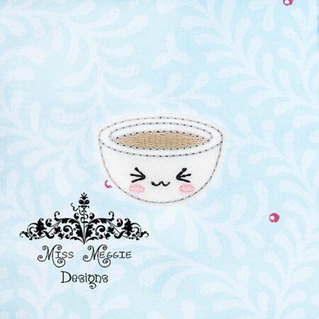 Kawaii Sushi Soup feltie ITH Embroidery design file