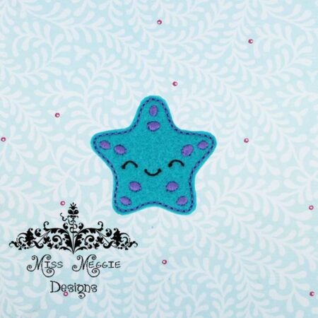 Sweet Summer Starfish Feltie  ITH Embroidery design file