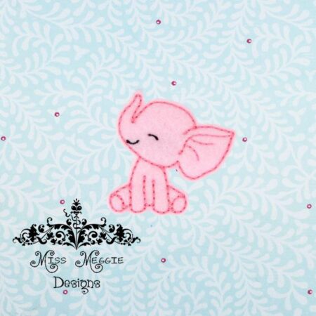 Baby Elephant feltie ITH Embroidery design file