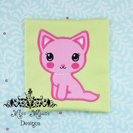 Pretty Kitty Applique ITH Embroidery design file