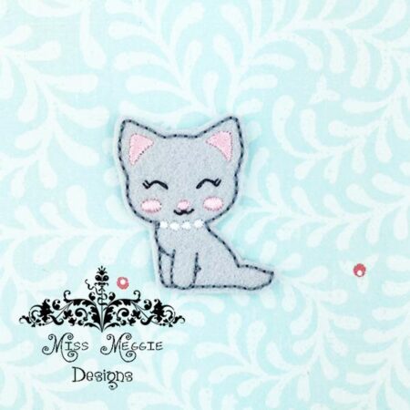 Pretty Kitty Feltie Digital ITH Embroidery Design
