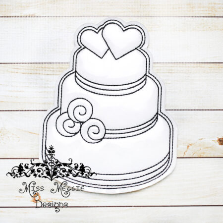 Coloring doll flat Wedding Cake ITH Embroidery design file