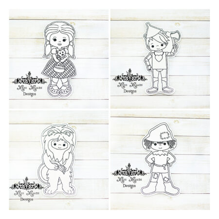 Coloring Doll Flat Wiz Set ITH Embroidery design file