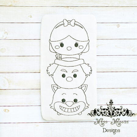Doodle doll coloring stuffie Wonderland ITH Embroidery design