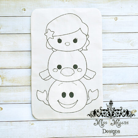 Doodle doll coloring stuffie Under the set ITH Embroidery design