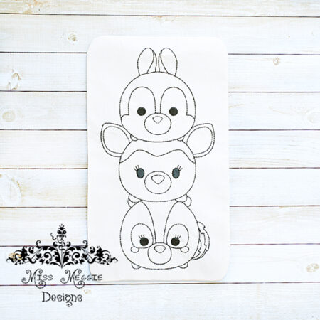 Doodle doll coloring stuffie Forrest Friends ITH Embroidery file