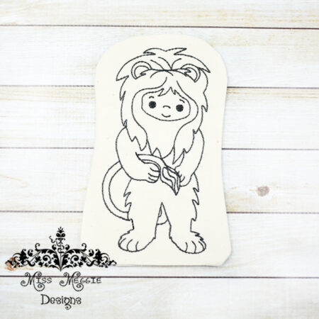 Doodle doll coloring stuffie Wiz Lion ITH Embroidery file