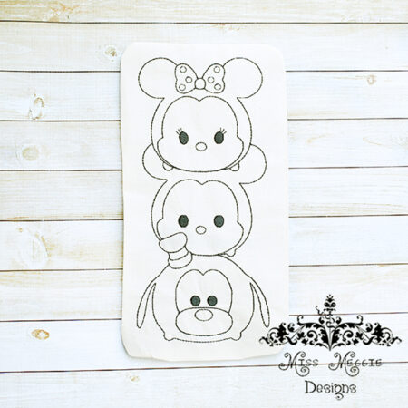 Doodle doll coloring stuffie Mouse friends ITH Embroidery file