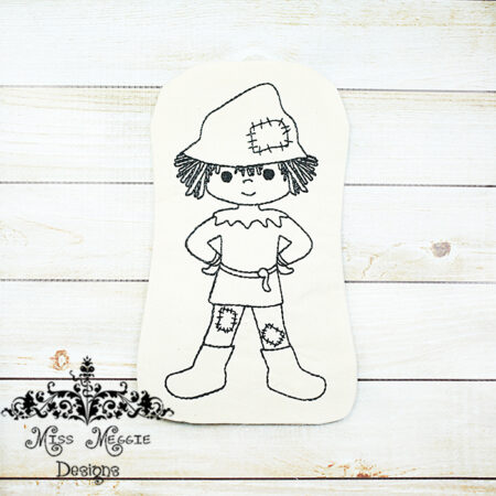 Doodle doll coloring stuffie Wiz Scarecrow ITH Embroidery file