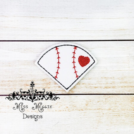 Love Baseball Diamond feltie ITH Embroidery design file