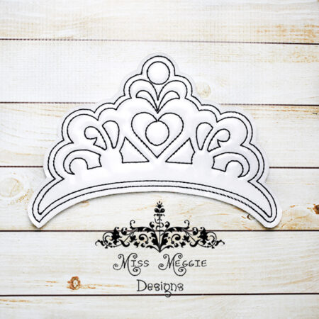 Coloring doll flat Crown/ tiara ITH Embroidery design file