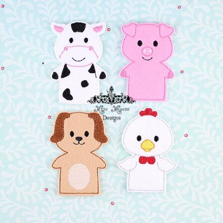 Farm Amimals Finger Puppets set ITH Embroidery design file