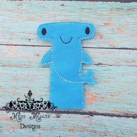 Happy Hammerhead Shark Finger Puppets ITH Embroidery design