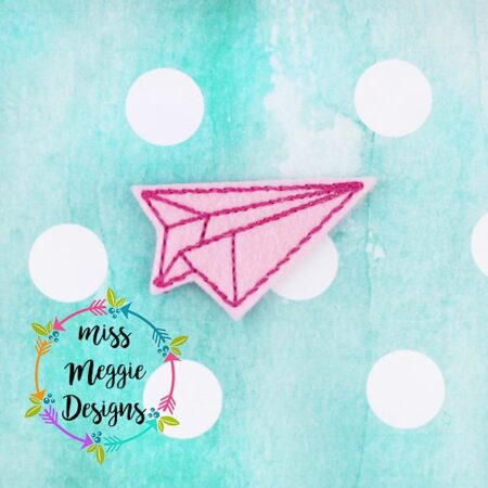 Paper Airplane Feltie ITH Embroidery design file