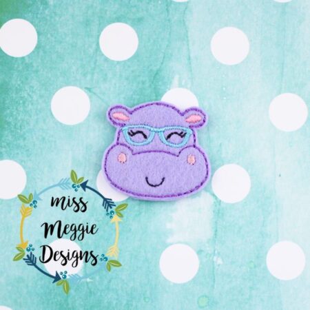Geeky Hippo Summer Cute Feltie ITH Embroidery design file