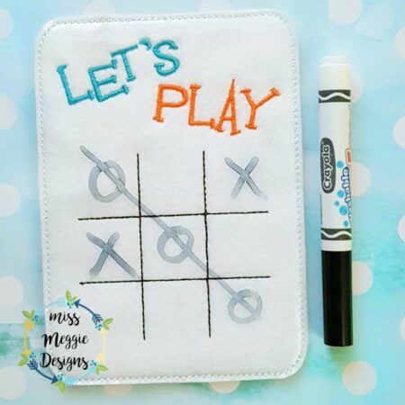 Let's Play TTT Tic Tac Toe ITH Embroidery design set file