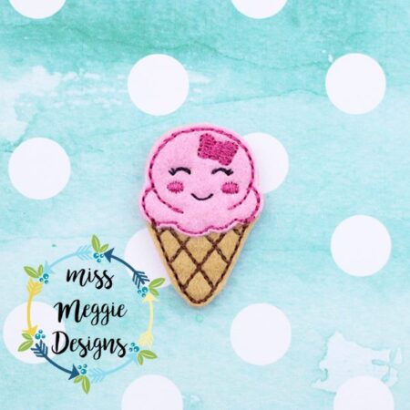 Kawaii Ice Cream Summer Cute Feltie ITH Embroidery design file