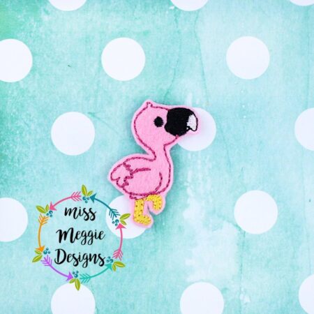 flamingo Summer Cute Feltie ITH Embroidery design file
