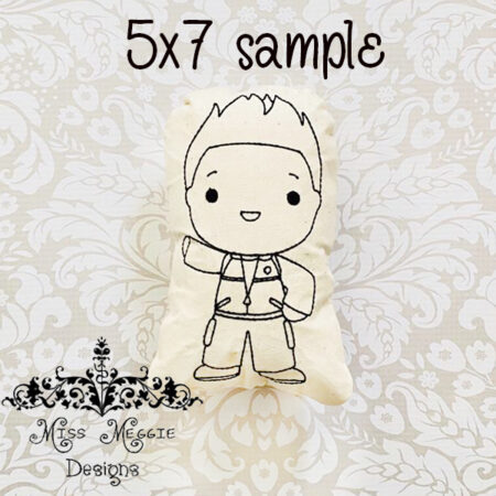 Doodle doll coloring stuffie Paw Guy ITH Embroidery file