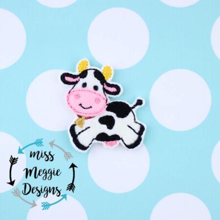 cute Nursery cow feltie ITH Embroidery design file