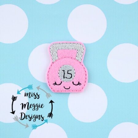 Workout weight dumbbell  planner feltie ITH Embroidery design
