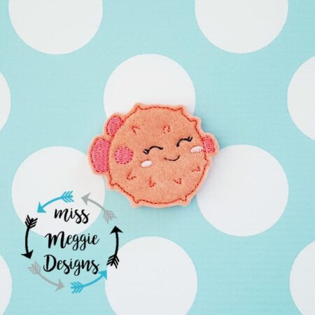 Puffer fish feltie ITH Embroidery design file