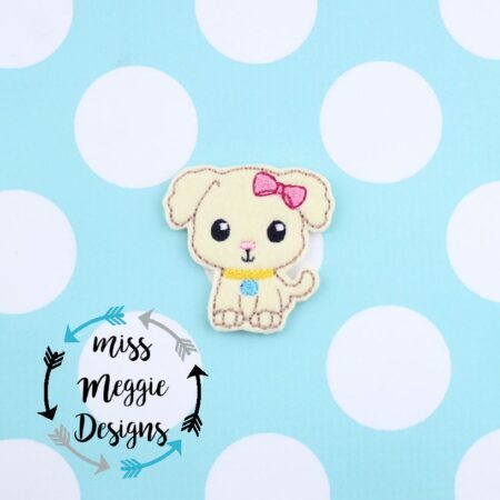 Cute Puppy Dog  feltie ITH embroidery design file