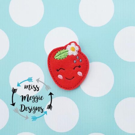 Strawberry face feltie ITH embroidery design file