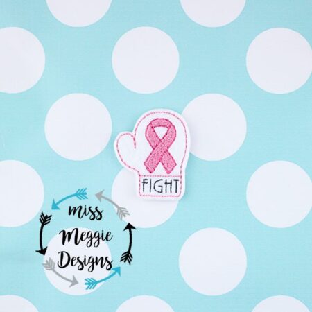 Fight Boxing glove Cancer feltie ITH Embroidery design
