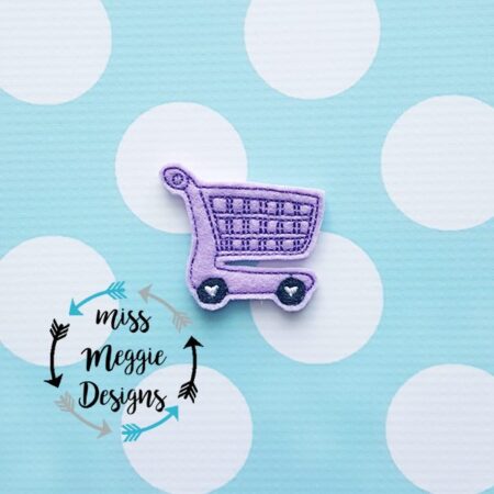 Shopping cart feltie ITH Embroidery design