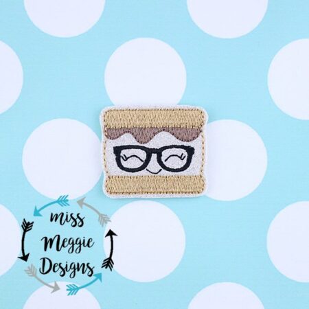 Kawaii Geeky Smore feltie ITH Embroidery design