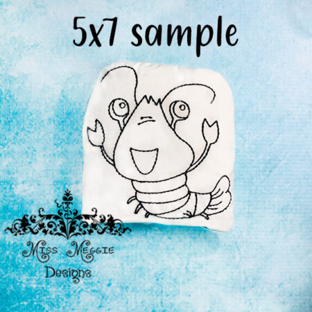 Doodle coloring doll Shrimp Crawfish ITH Embroidery file